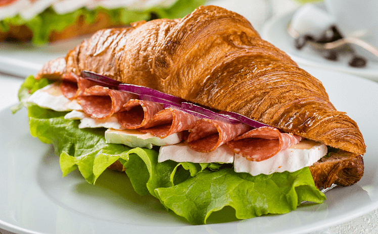 Salame cheese croissant